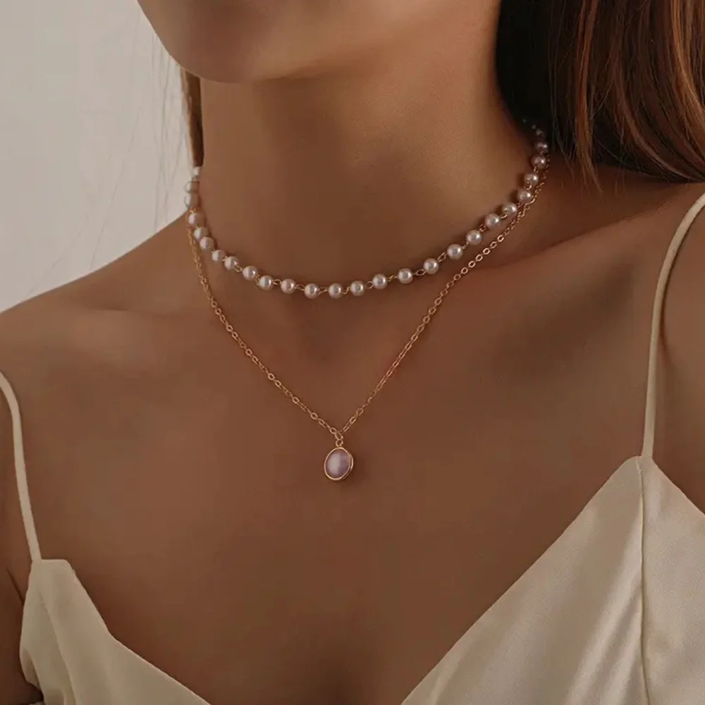 Gold Filled Pearl Multilayered Necklace - Picture 1 of 1